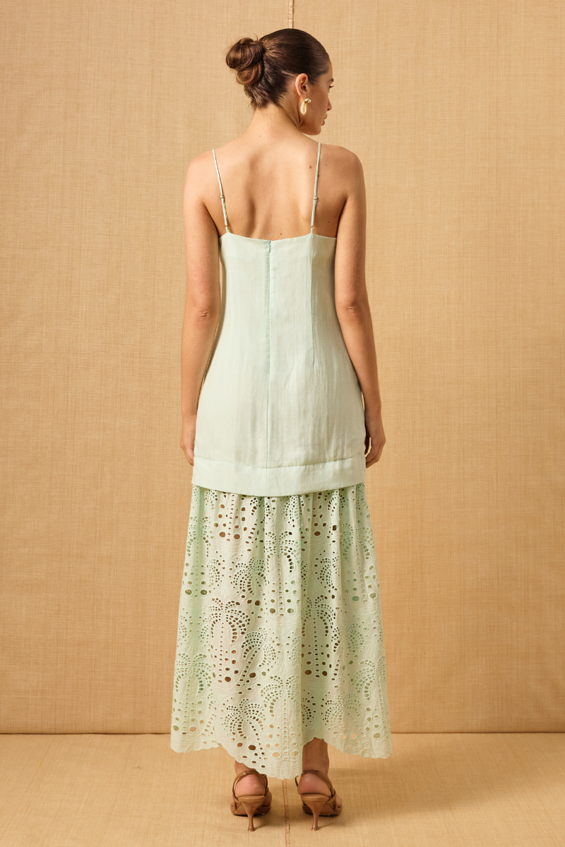 AGUA ANGLAISE DRESS - SEA FOAM