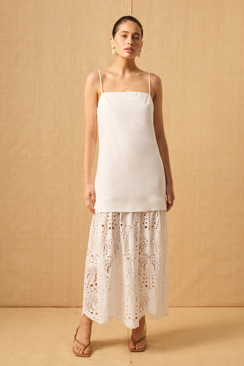 AGUA ANGLAISE DRESS - WHITE