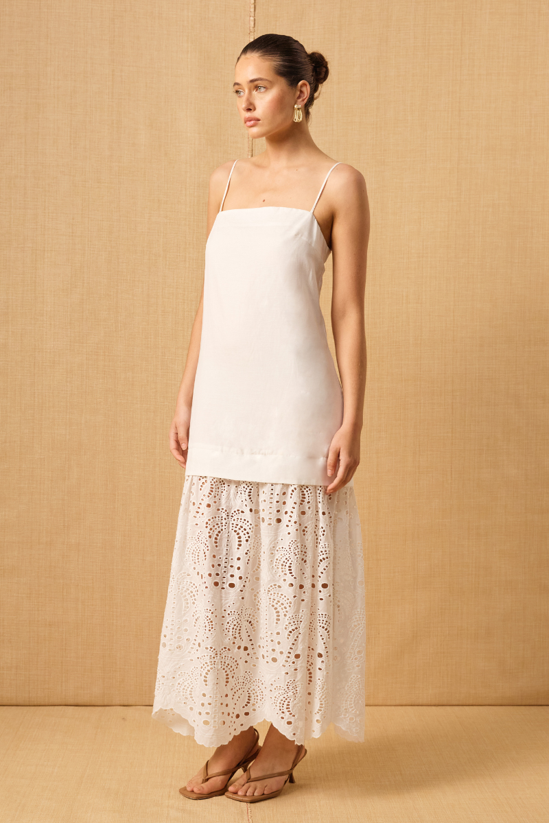 AGUA ANGLAISE DRESS - WHITE