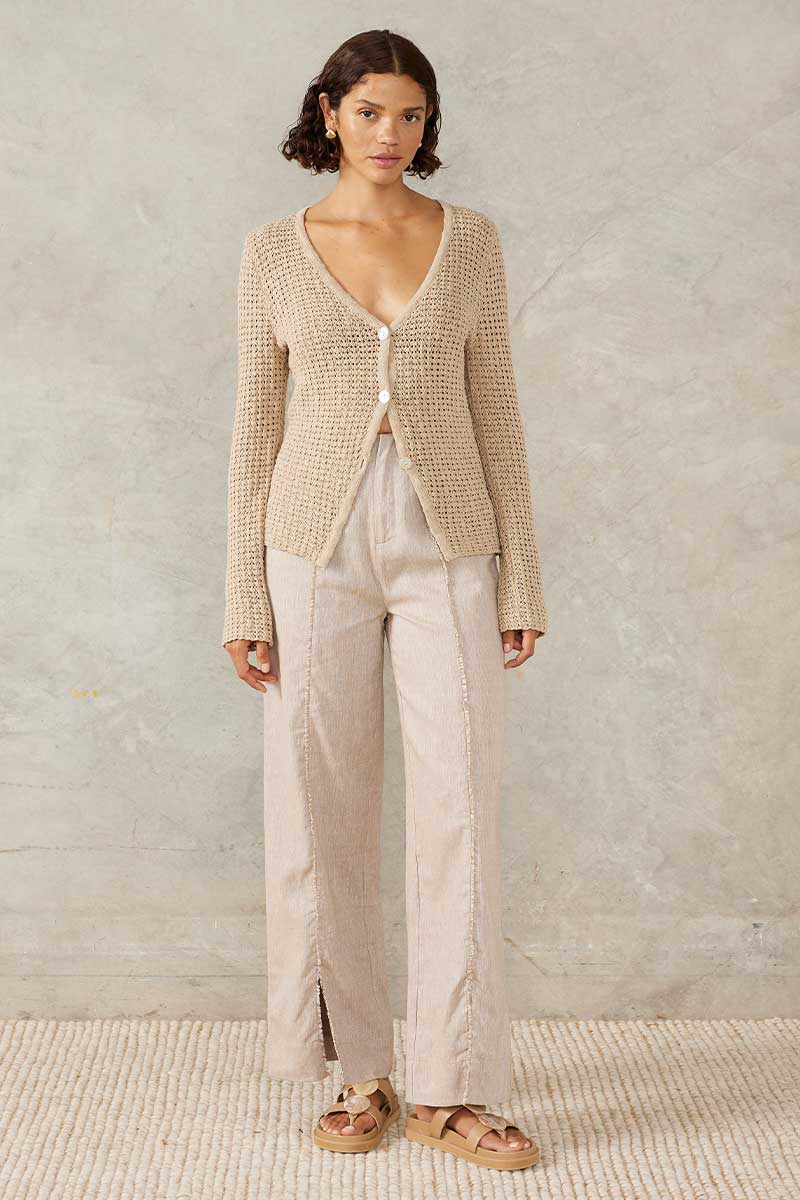 MARINA KNIT TOP - STONE