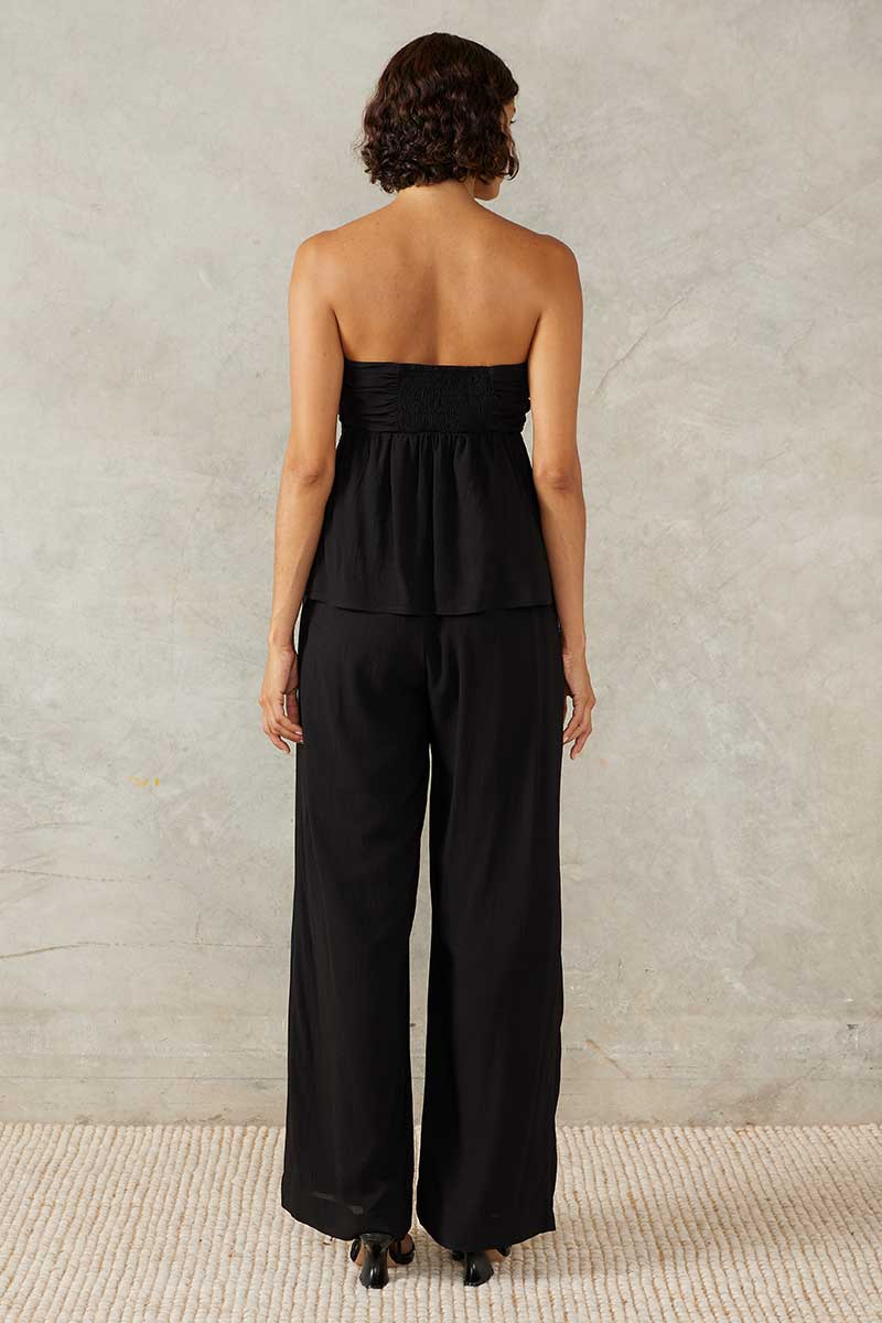 MARSEILLE STRAPLESS TOP - BLACK