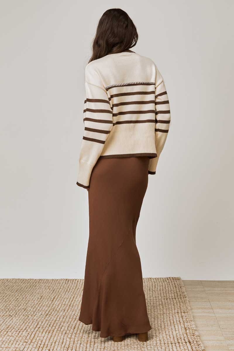 RHYTHM STRIPE KNIT - OAT/COFFEE STRIPE