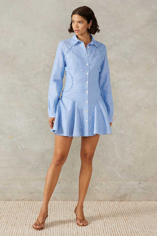 SHORE MINI DRESS - AQUATIC BLUE