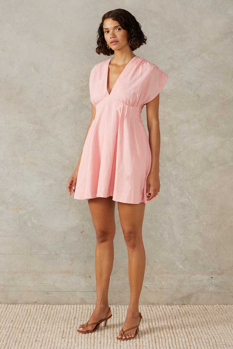 SUNLIGHT MINI DRESS - BLUSH PINK