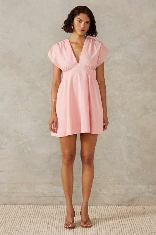 SUNLIGHT MINI DRESS - BLUSH PINK