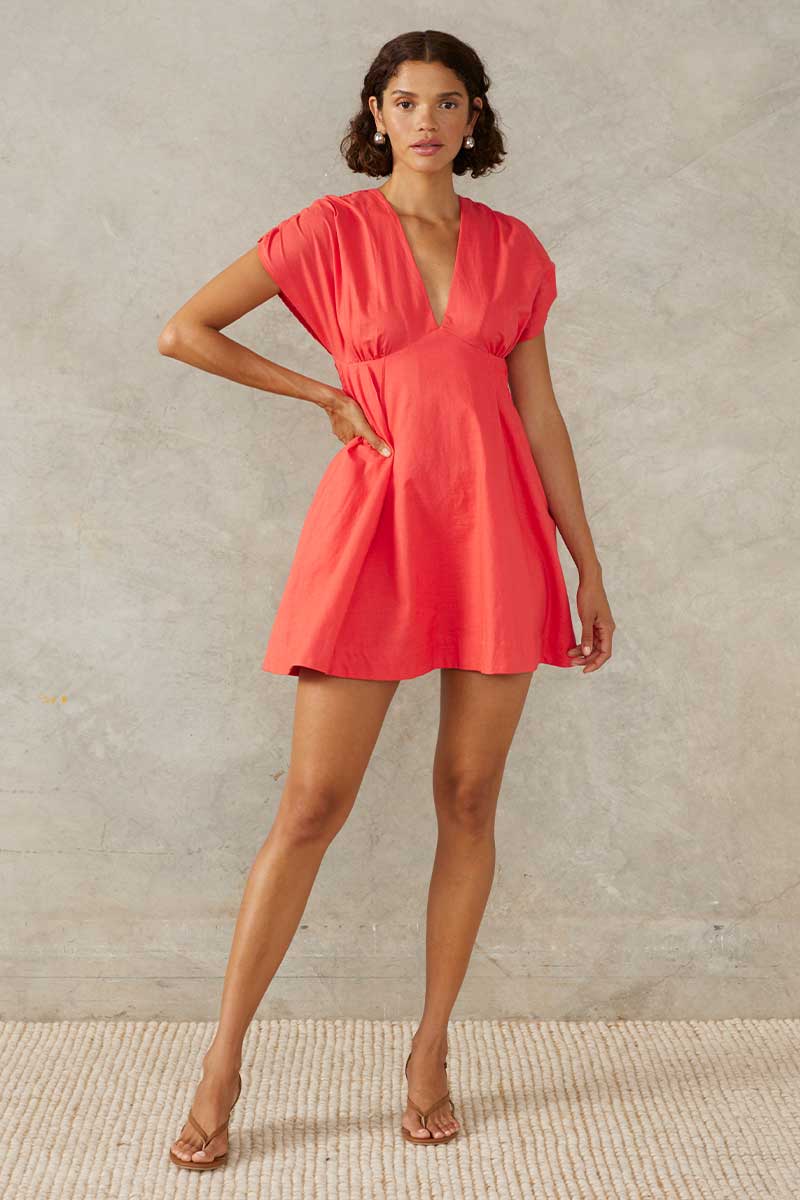 SUNLIGHT MINI DRESS - HIBISCUS PINK