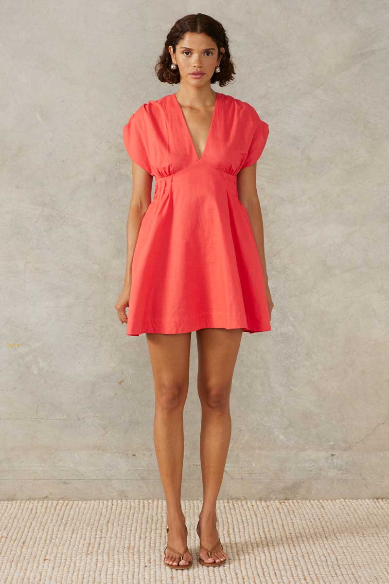 SUNLIGHT MINI DRESS - HIBISCUS PINK