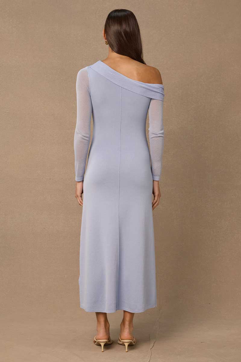 AZUL OFF SHOULDER DRESS - HERON BLUE