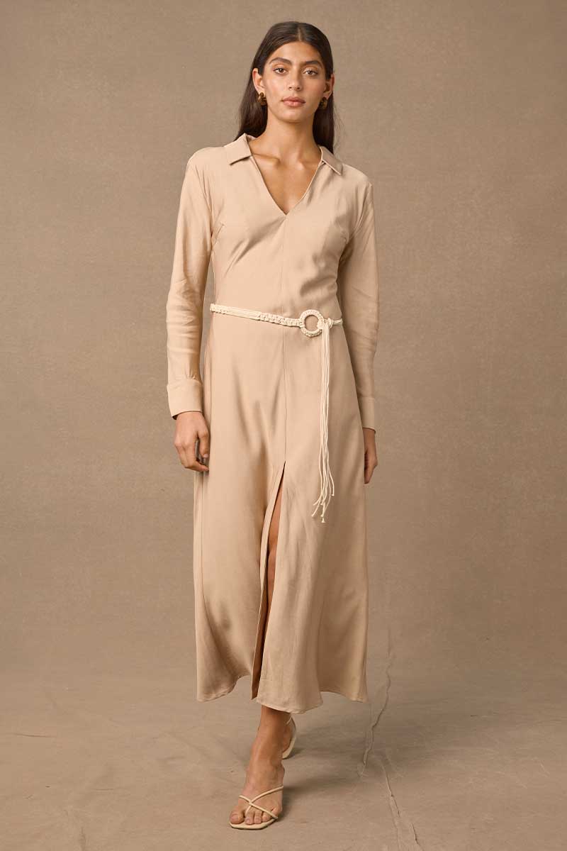 HERMOSA MIDI DRESS - CHAI