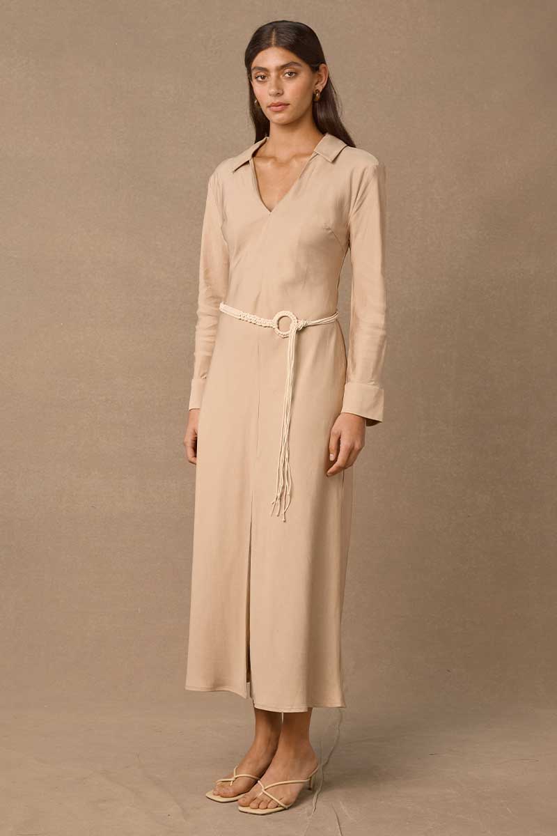 HERMOSA MIDI DRESS - CHAI