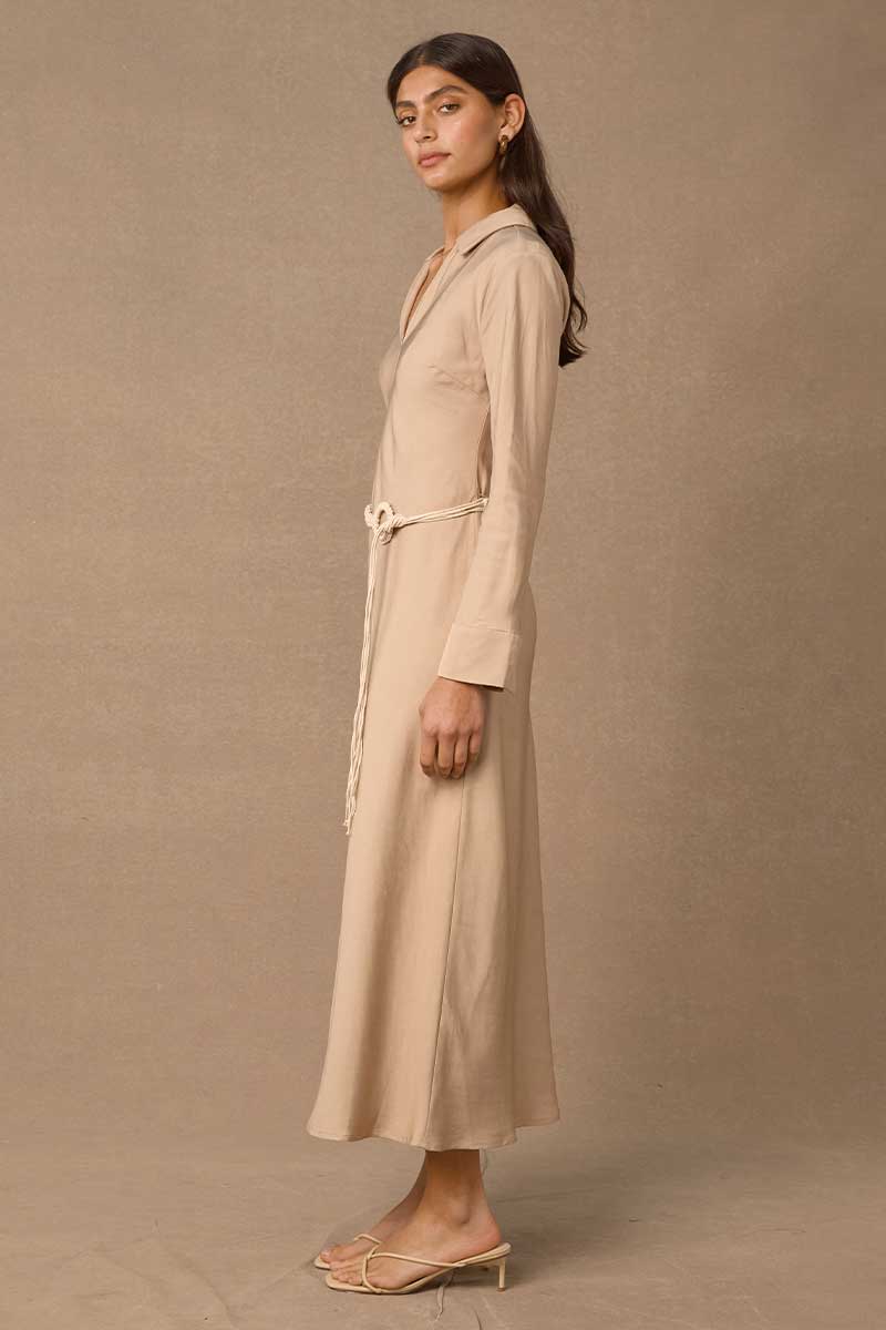 HERMOSA MIDI DRESS - CHAI